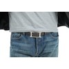 Bellabel Cow Leather Belt, Made in Japan, Casual, Silver, H-Buckle