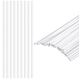 CRAFTYMELODY 35Pcs 12Inch Transparent Acrylic Dowel Rods Assortment Kit Clear Acrylic Round Solid Bar DIY Model Material Plastic Round Stick Plastic Roundelle Rods for Model Making DIY Crafts