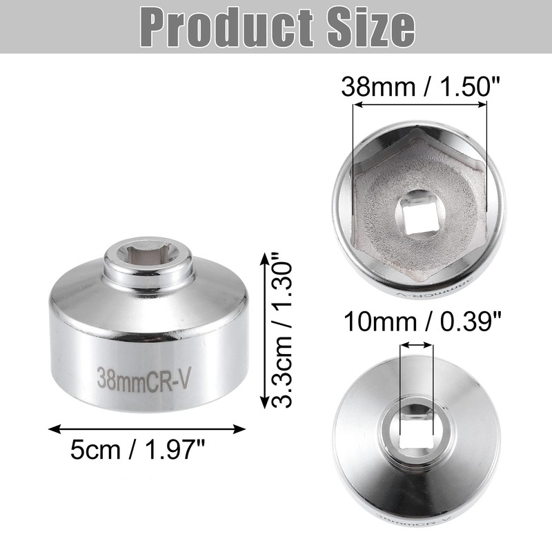 X AUTOHAUX Universal 38mm Car Oil Filter Socket Wrench Housing