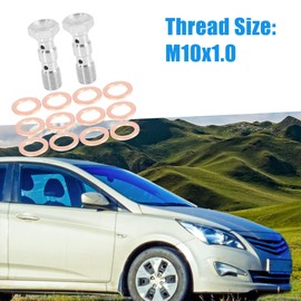 A ABSOPRO Pack of 2 Car Double Banjo Bolts M10 x 1.0 Metric Thread Brake Adapter
