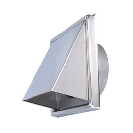 MS Beschläge Weather-Resistant Exhaust Hood Stainless Steel Matt Brushed Ventilation Grille Exhaust Air Grille Outer Wall Hood Backflow Flap Overpressure Flap Extractor Grille Wall Box (Connection