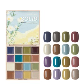 Littryee 2022 Nuevo esmaltes uñas en Gel, 16 Colores Neutral NuSólido Gel Polish Crme Manicure Palette Glitter Pudding Gel Soak Off Art Kit Salon Home