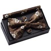 Gusleson Brown Bow Tie and Pocket Square Set for Men