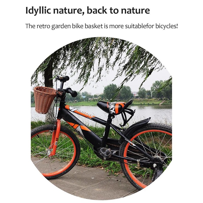 Children s Bike Basket Kids Front Handlebar Basket Plastic Rattan