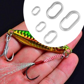 Create idea Pack of 150 Oval Split Rings Stainless Steel Connecting Rings for Fishing Tackle 5 Sizes for Sea Coarse Fishing Surf Fishing Rig Connector