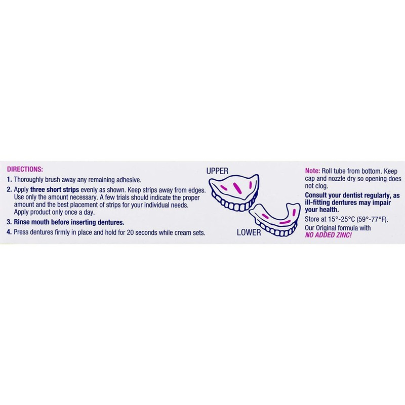 Effergrip Denture Adhesive Cream, Minty Fresh, 1.5 Oz, Zinc-Free Formula