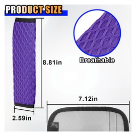 2PCS Car Seat Belt Covers Pads - Breathable Mesh Seatbelt Cushion Auto Seat Belt Pads for a More Comfortable Driving - Seatbelt Shoulder Strap Protector Harness Cushion Pad for Most Cars (Purple)