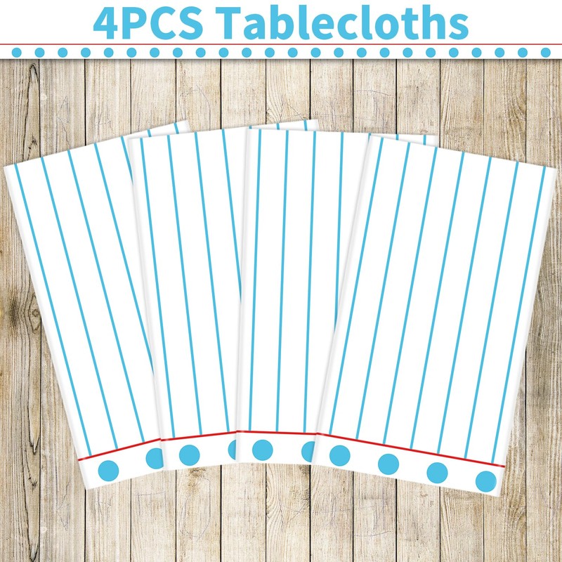 TYXIVO 4PCS Back to School Theme Tablecloth Preschool Kindergarten Party