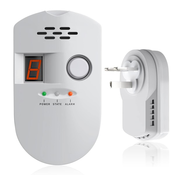 Gas Detector, Natural Gas Detector with Digital Display, Home Gas Alarm, LPG LNG Coal Natural Gas Leak Detection,Alarm Monitor Sensor for Kitchen
