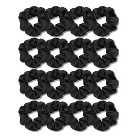 Ligas Para Cabello Scrunchies De Satén 40 Colores Negro