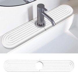 Faucet Mat for Kitchen Sink - Diatomite Stone Sink Tray - Fast Drying Absorbent Mat for Kitchen Faucet - Splash Guard and Bathroom Counter