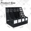 Elezeal A4 Magazine File Holder 4 Vertical Compartments Bookshelf Document