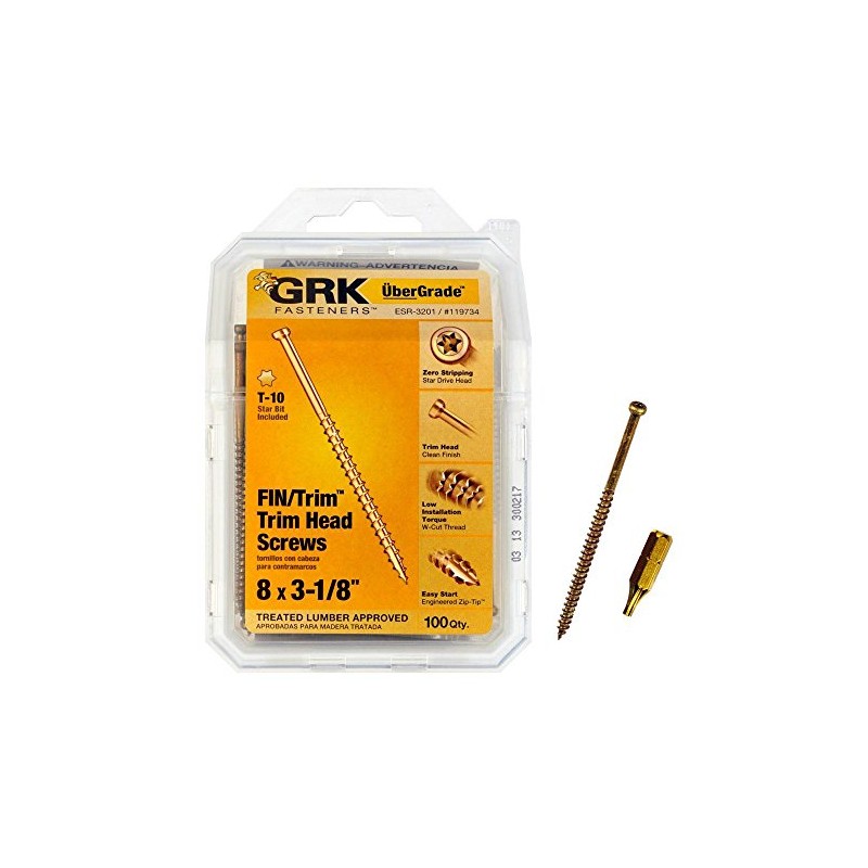 GRK Fasteners 119734 FIN/Trim #8 x 3-1/8" Screws 100CT