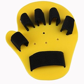 RousuCare Child Finger Seperator Kids Hand Orthosis Splint Separate Children Finger Flex Spasm Extension Board Boy or Girl Polio Rehabilitation Exercise (Yellow:5-10 Years Old)