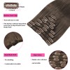 Chocolate Brown Clip in Hair Extensions Real Human Hair Clip