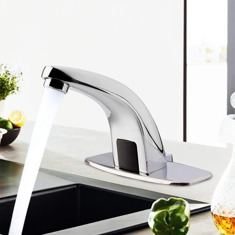 Cerlingwee Automatic Faucet, Basin Faucet Sensor Tap Deck Mounted Touchless