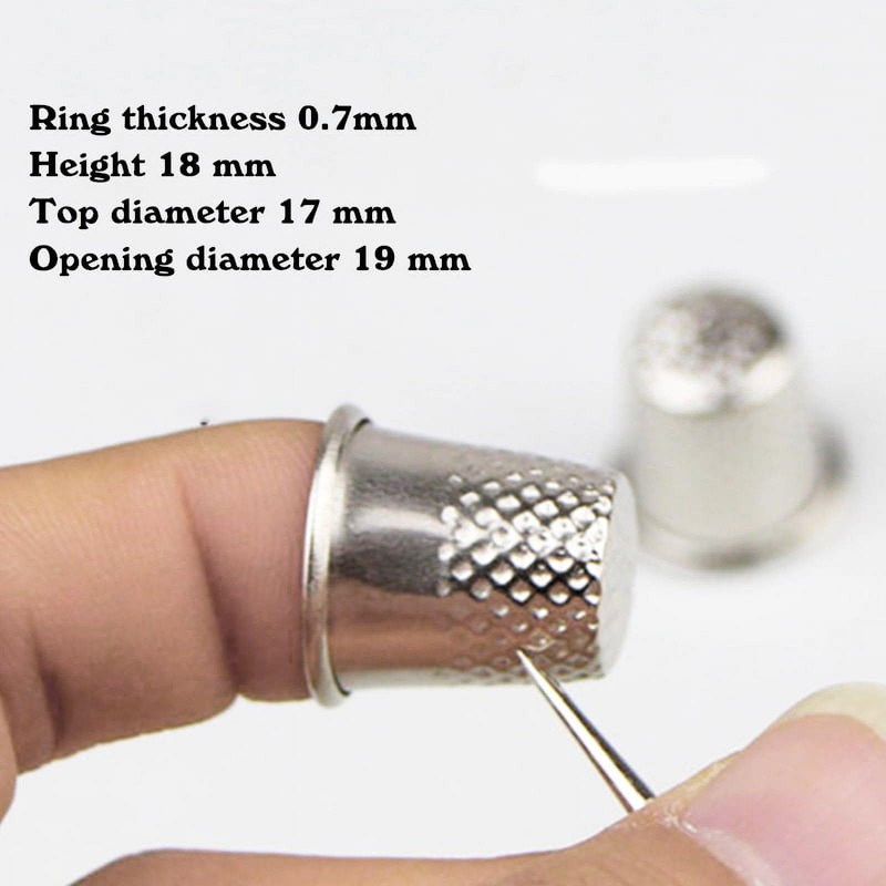 3Pcs Gray Thimbles Tailor Sewing Tool Silver Metal Grip Finger
