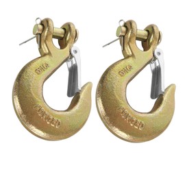 Ailengy Slip Hook, Heavy Duty Safety Latch Hook 3/8'', G70 Forged Steel 18,000lbs Capacity Tow Chain Clevis Grab Hook Working with Towing and Chain for Trailer Truck Transport-2 Pack