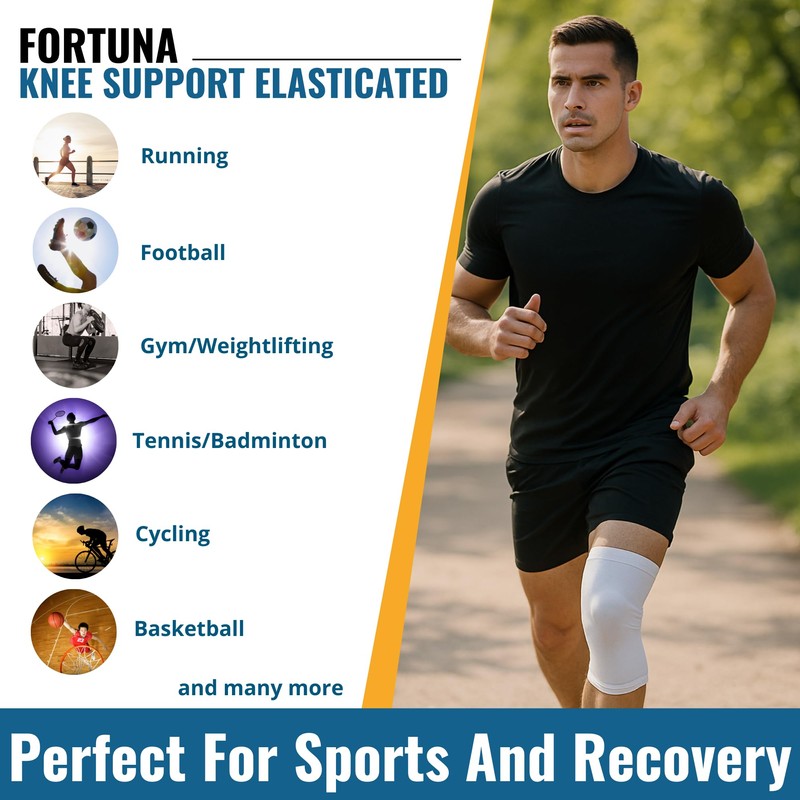 Fortuna Elasticated Knee Support Brace – Compression Sleeve for Arthritis,