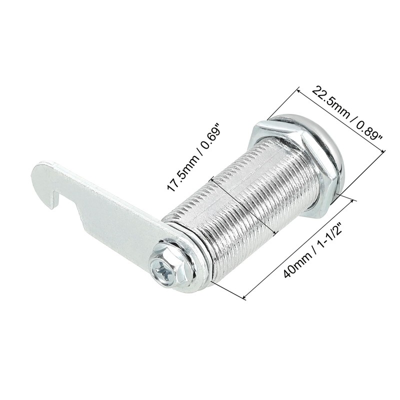 sourcing map Cabinet Drawer Cam Lock, 1-1/2" Cylinder Length Fits