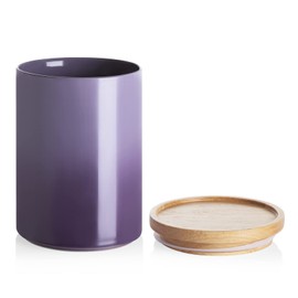 Sweejar Ceramic Food Storage Jar, Stackable Kitchen Canisters, Containers with Airtight Seal Wooden Lid for Serving Coffee Bean, Flour, Tea, Cookies, Spice and More - 58 Fl Oz (Gradient Purple)