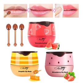 Bee Balm Lippenbalsam, 3 Stke Honey Balm, Lippenpflege Feuchtigkeitsspendende Lippenmaske, Lip Sleeping Mask, Lippenbalsam zum Aufhellung von Lippenfältchen, Lippenpflege und Feuchtigkeit