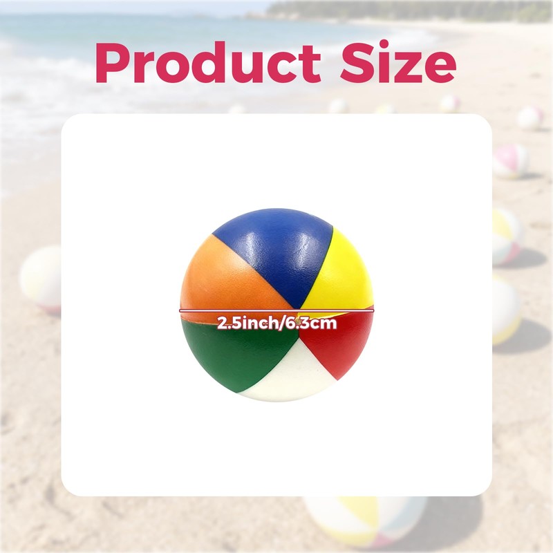 Odowalker Mini Beach Balls Bulk Rainbow Blow Up Squeeze Ball