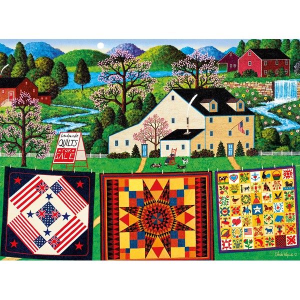 Buffalo Games - Charles Wysocki - The Quiltmaker Lady - 1000 Piece Jigsaw Puzzle, Green