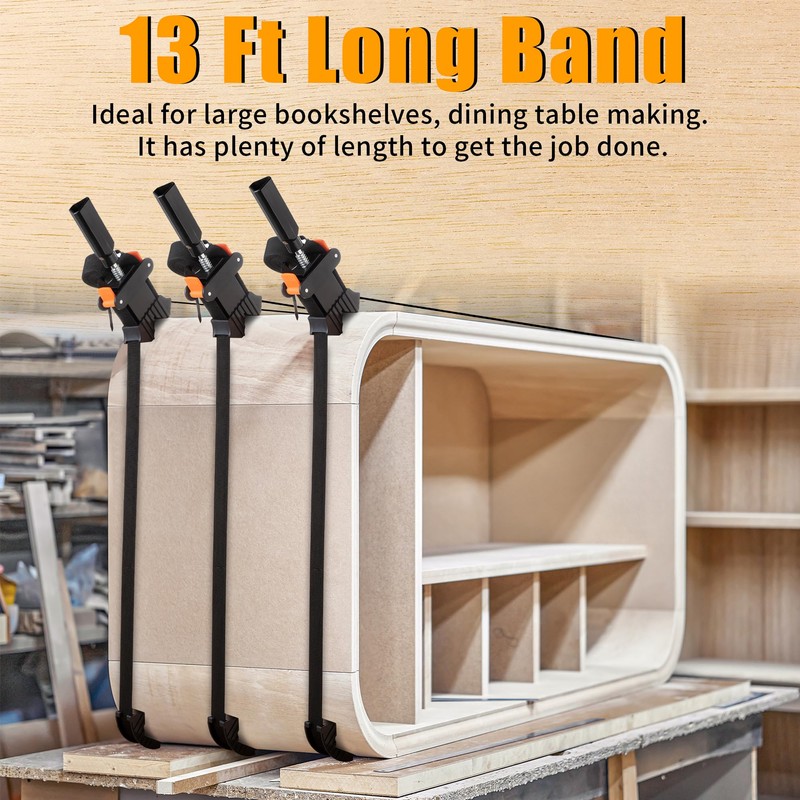 Feekoon 3 Packs 13 FT Belt Band Strap Clamps for