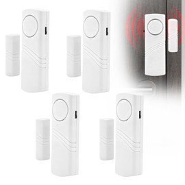 4 Pack Wireless Window Alarm Sensors & Door Alarm Sensors, Home Security System with Magnetic Contact for House Office Shed & Kids Safety, Easy Install Window Alarms for Security and Door Alarm Sensor