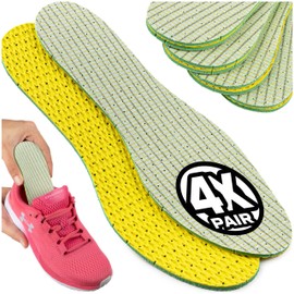 SULPO 4 Paare Einlegesohlen für frische Schuhe und Füße - Komfort Ersatz Sohlen Schuheinlagen für Damen und Männer Einlagen für Arbeit Schuhe Laufschuhe Stiefel Sneaker Größe 44