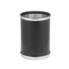 Kraftware Sophisticates Waste Basket with Brushed Chrome Round Band, Black - 10.75 Inch