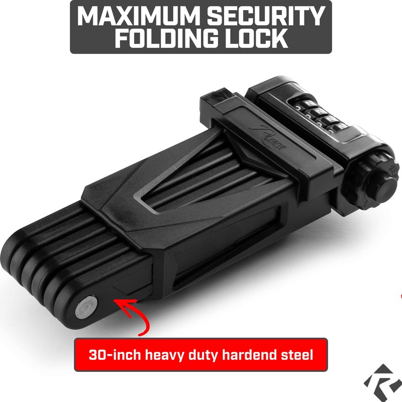 Revere Folding Bike Lock – Heavy-Duty Anti-Theft Hardened Steel, Rust-Proof,