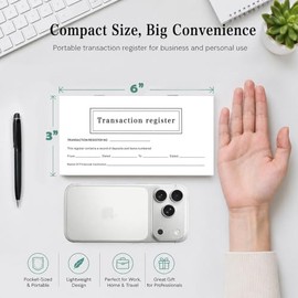 Paquete de 12 registros de cheques de 6 x 3 pulgadas para chequera personal – Registros de transacciones de libro mayor en blanco para bancos personal