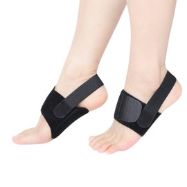 2PCS Arch Support Braces for Women Men, Adjustable Foot Arch Support, Arch Wraps Compression Sleeves with Arch Pad for Foot Support, Black