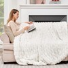 Touchat Luxury Faux Rabbit Fur Throw Blanket, 700GSM Premium Ruched