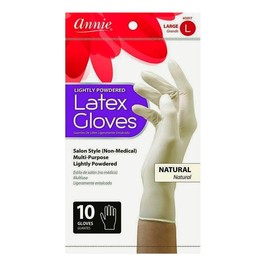 Annie Lightly Powdered Latex Gloves Natural 10pcs - Size: Medium