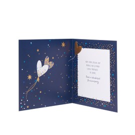 UK Greetings | Anniversary Cards | Happy Anniversary | Her/Him | Blue & Gold Design | With Envelope | 192 x 192 mm