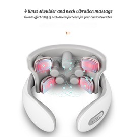 NW 1776 Portable Smart Neck Massager with Heat, 4 Massage Heads, Adjustable Intensity, Vibrating Massage, Breathable Light, and Deep Tissue Neck Stimulation (Model 2)