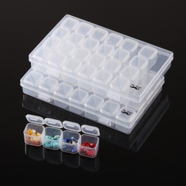 Mr. Pen- Diamond Painting Bead Storage Containers, 28 Grids, 2 Pack, Includes 160pcs Label Stickers, Diamond Art Bead BoxOrganizer