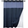 goodbath No Hook Shower Curtain and Liner Set,Luxury Waffle Bath
