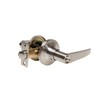 Zion Entrance Lock Door Knob Straight Lever Satin Nickel, Brushed