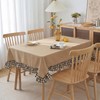Mindsoft 60 x 120 Inch Rectangle Farmhouse Ruffle Tablecloth Rustic