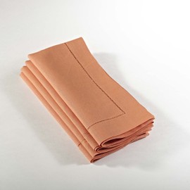 SARO LIFESTYLE Persimmon 6100C 24/7 Everyday Collection Hemstitched Dinner Napkin, 20" Square-Set of 4 pcs, 12 Pieces