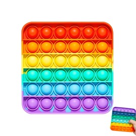 Pop It Toy, Pop It Baby, Pop Toy, Pop Toy Children, Anti-Stress Toy, Rainbow, for Autistic, Fidget People, Great Gift (Square)