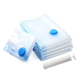 Plobeca 6 Pack Vacuum Storage Bags with Hand Pump Travel Space Saver Bags Vacuum Seal Compression Bag for Clothes, Pillows, Toys, Blankets and Comforters (6 Medium (20''x22''))