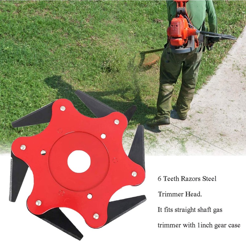 6 Teeth Steel 65Mn Razors Trimmer Head with Universal Adapter
