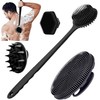 Set de 4 Cepillos de Silicona para Cuerpo, Espalda, Cabello