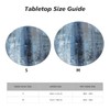 FATTTYCY Round Table Cloth Blue and Grey Abstract Art Tablecloth