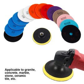 Diamond Polishing Discs, Wet/Dry Diamond Polishing Discs, 4 Inches, Polishing Pad Polishing Diamond Sanding Pad for Granite, Marble, Concrete, Floor, Stone